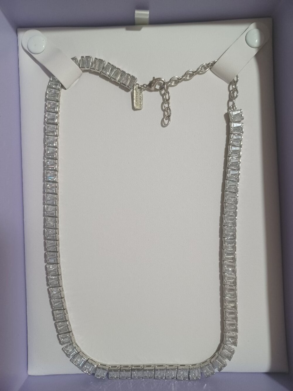 Melinda Maria Baby Grand Slam Tennis Necklace Silver-Plated 18"